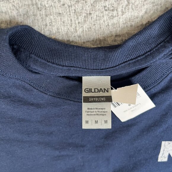 NRA T Shirt Mens Medium American Flag Navy Blue 2nd Amendment Guns Hunting - Picture 5 of 12